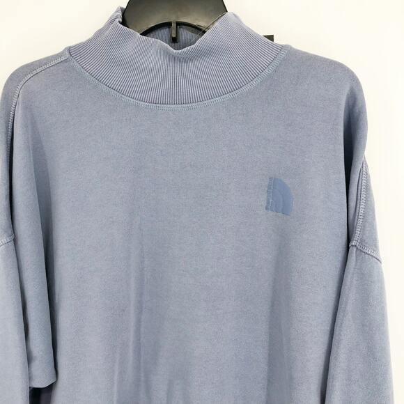 THE NORTH FACE Womens Sweatshirt Large Blue Garment Dyed Mock Neck NWT - Picture 5 of 11